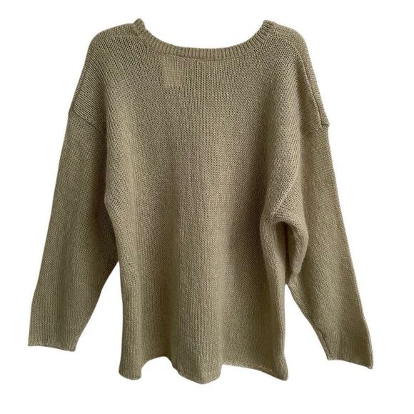 Vintage Bass Y2K mohair blend crewneck sweater men’s L taupe tan New Deadstock - Picture 2 of 5